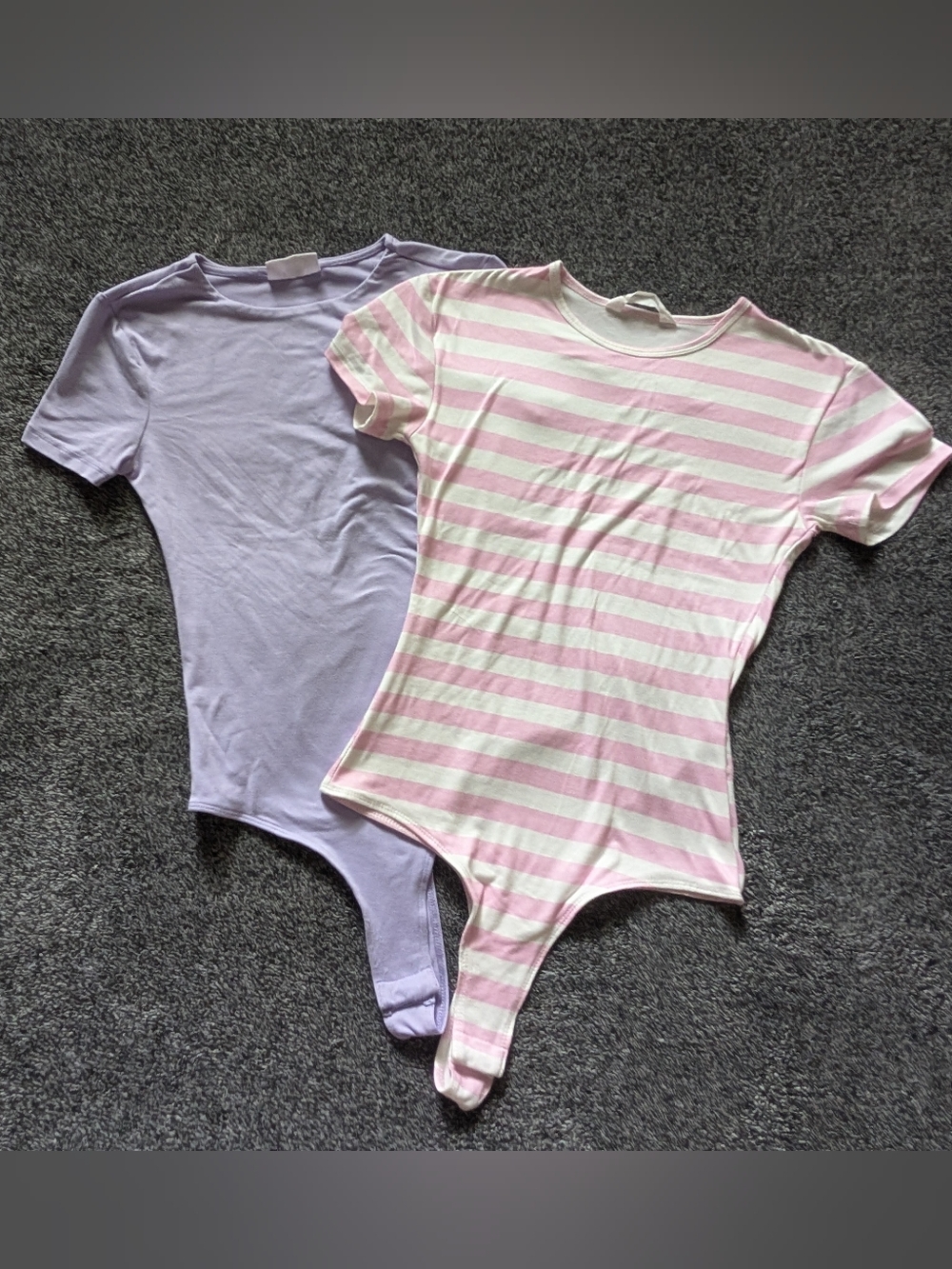 Bluenotes Striped Bodysuit Set XS Pink & Purple